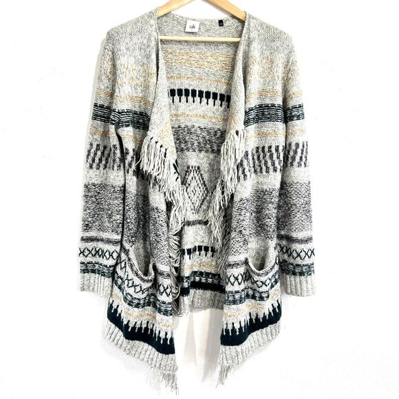 Cabi Cardigan Shetland Fringe Drape Open Front Oversized Size Small Style‎ 3701 - Picture 1 of 5